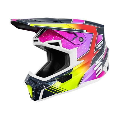 BMX-Helm SHOT LITE Racing Blue Neon Yellow Pearly