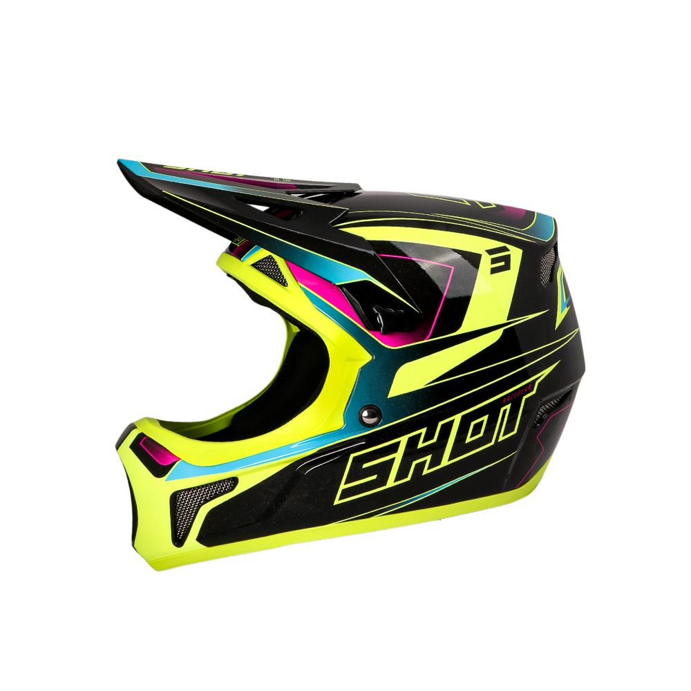 BMX-Helm SHOT ROGUE Level Neon-Gelb/Perlmutt-Rosa