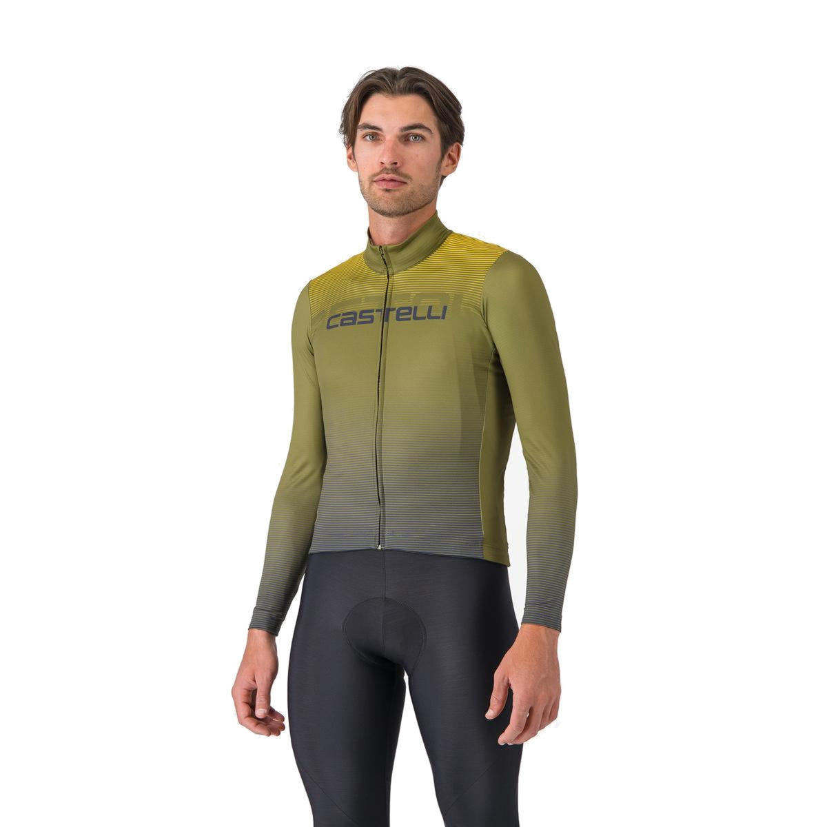 Maillot CASTELLLI APICE THERMAL Manches Longues Bleu/Mango Mojito