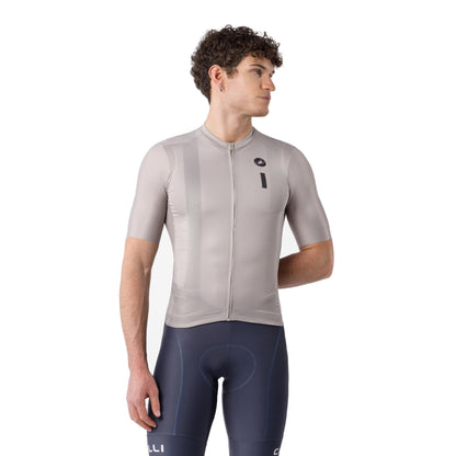 CASTELLI DRITTONE LOGO Kurzarm-Radtrikot in Ton