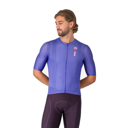 CASTELLI DRITTONE LOGO Kurzarm-Radtrikot in Violett