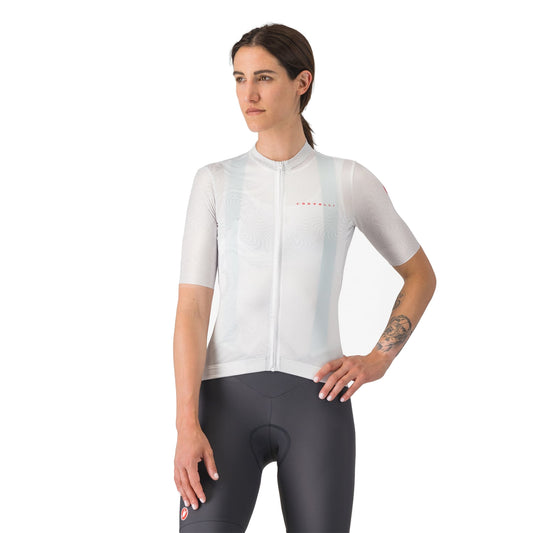 Maillot CASTELLI FANTASIA Femme Manches Courtes Blanc