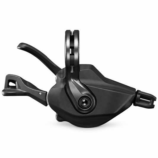 Rechter SHIMANO XTR 12-fach-Schalthebel SL-M9100-R — Produktansicht vor weißem Hintergrund