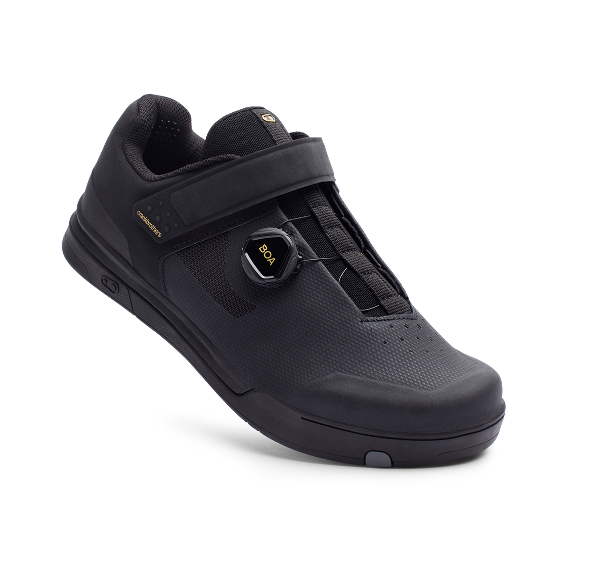 CRANKBROTHERS MALLET BOA CLIP MTB-Schuhe in Schwarz/Gold — Dreiviertelansicht