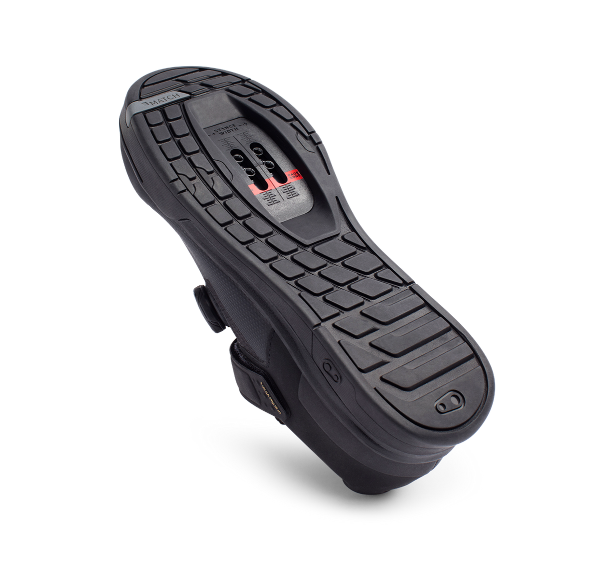 CRANKBROTHERS MALLET BOA CLIP MTB-Schuhe in Schwarz/Gold — Schrägansicht der Sohle