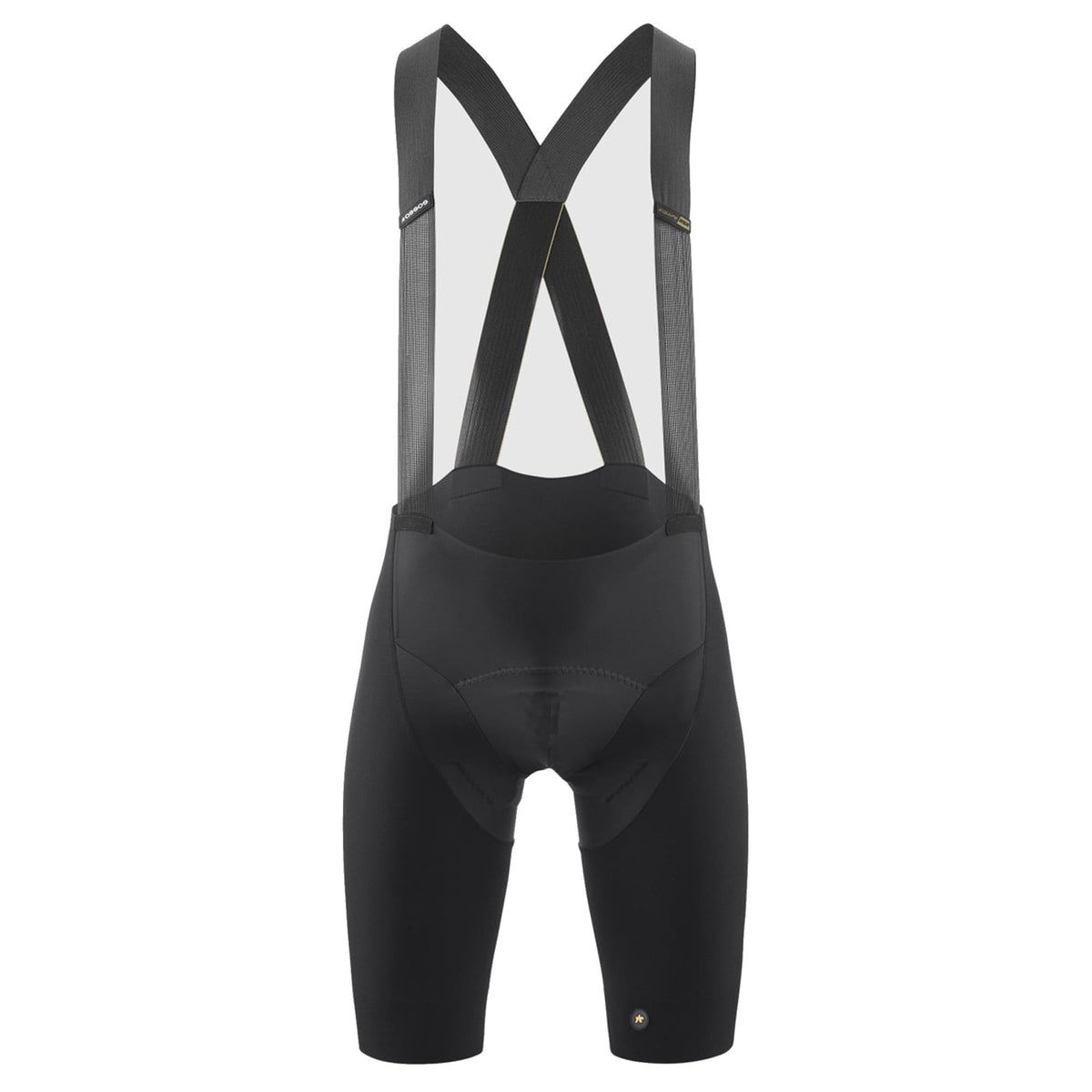 Kurze Radträgerhose ASSOS EQUIPE RSR S11 in Schwarz — weißer Hintergrund, 2000 x 2000