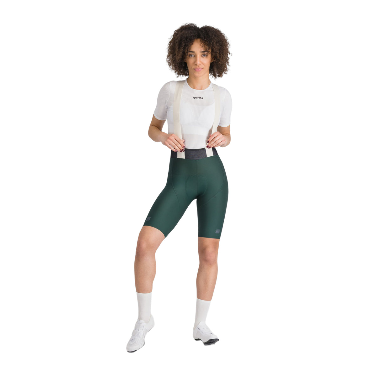 Kurze Trägerhose SPORTFUL LTD 2 für Damen in Khaki — weißer Hintergrund, 2000 x 2000
