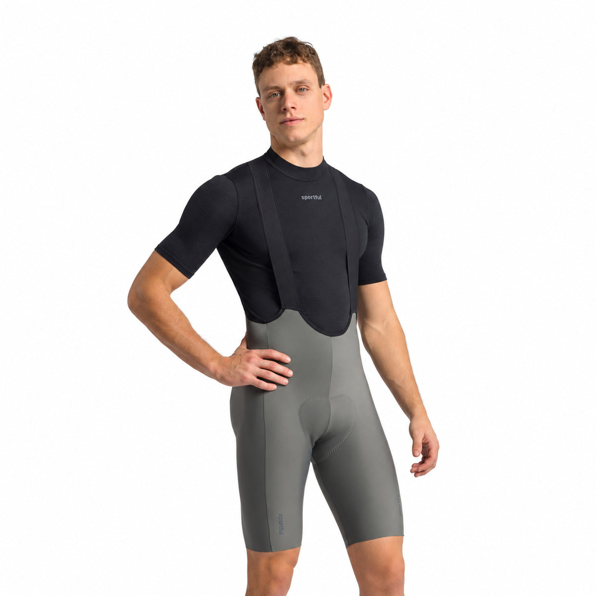 Kurze Trägerhose SPORTFUL SRK SHIFT in Grau — weißer Hintergrund, 2000 x 2000