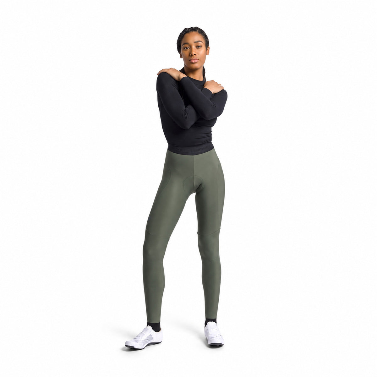 Lange SPORTFUL PULSE Radhose für Damen in Grün — weißer Hintergrund, 2000 x 2000