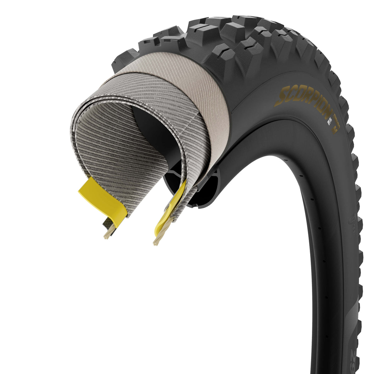 Pneu PIRELLI SCORPION ENDURO M COLOUR EDITION 29x2.40 HardWall Tubeless Ready Souple Noir/Or