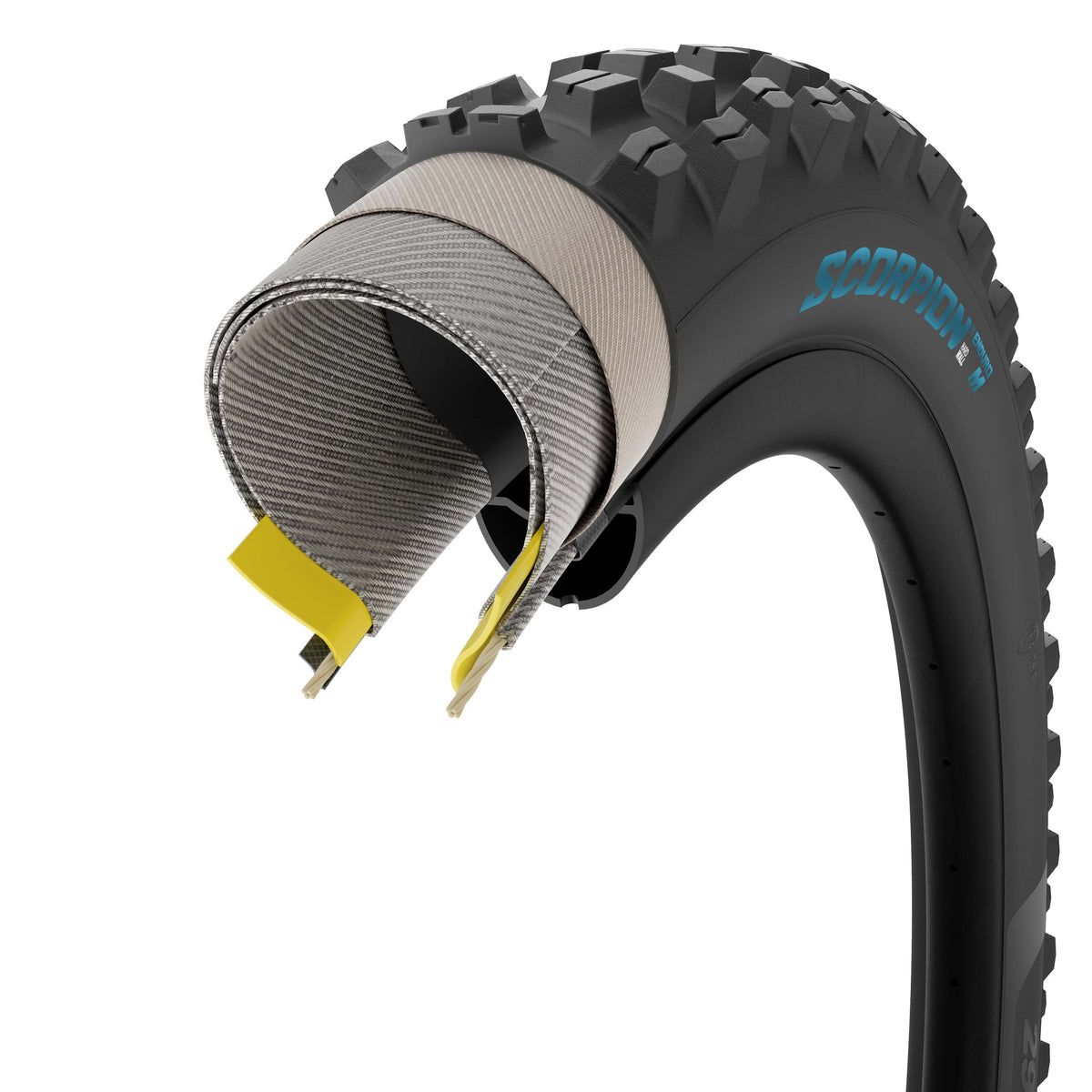 PIRELLI SCORPION ENDURO M COLOUR EDITION Reifen 29x2.40 HardWall Tubeless Ready Faltreifen Schwarz/Petronas-Türkis
