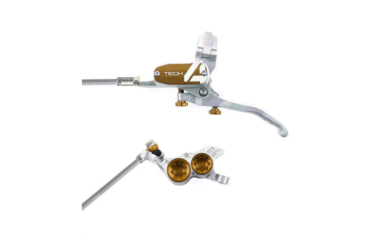 Frein Avant HOPE TECH 4 V4 Durite Aviation Argent/Bronze