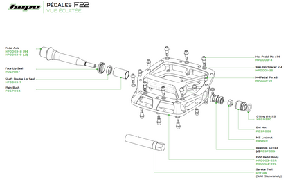 Flat-Pedale HOPE F22 Orange