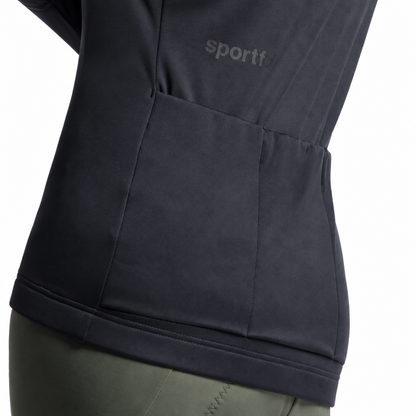 Veste SPORTFUL CLASSIC 2 Femme Noir, poches dorsales sur fond blanc