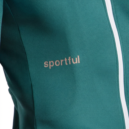 Maillot Sportful Classic vert, détail sur fond blanc