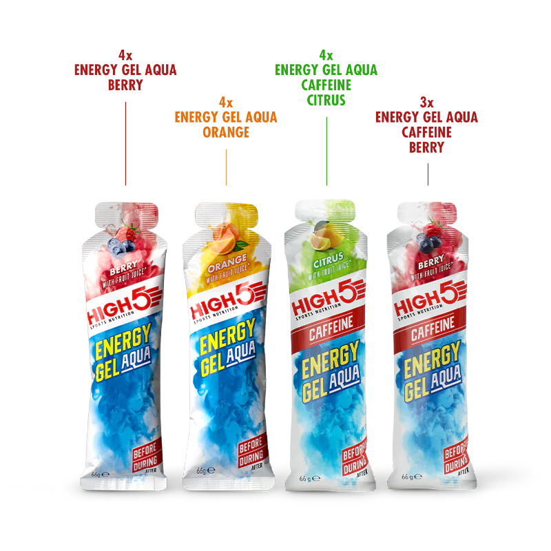 Packung Energie-Gel HIGH5 ENERGY GEL Aqua (15x 66g) Mix Geschmacksrichtungen