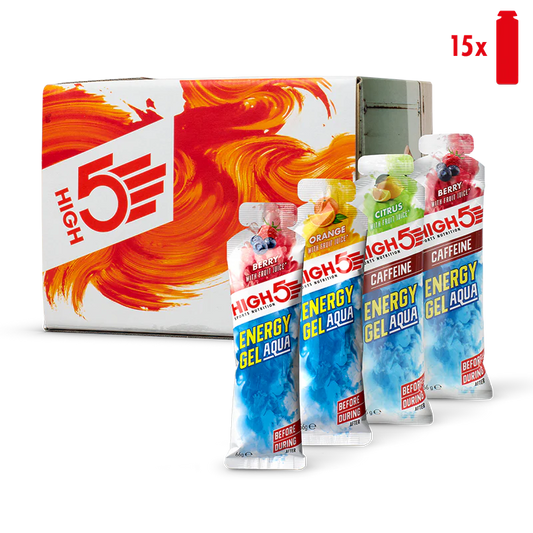 Packung Energie-Gel HIGH5 ENERGY GEL Aqua (15x 66g) Mix Geschmacksrichtungen