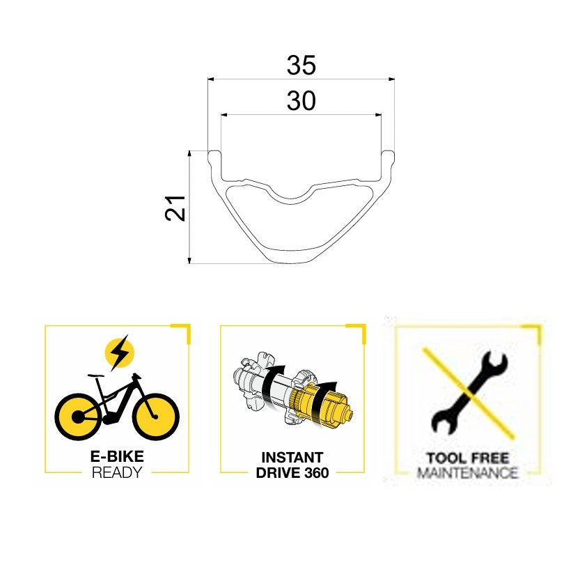 Paar MAVIC E-CROSSRIDE 1 29" 30MM Laufräder