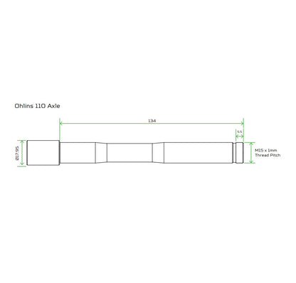 Vorderradachse HOPE für OHLINS RXF34/RXF36/RXF38-Gabel Schwarz