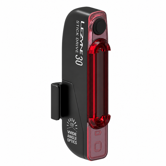 LEZYNE KTV STICK DRIVE Rücklicht in Schwarz — Produktansicht auf weißem Hintergrund
