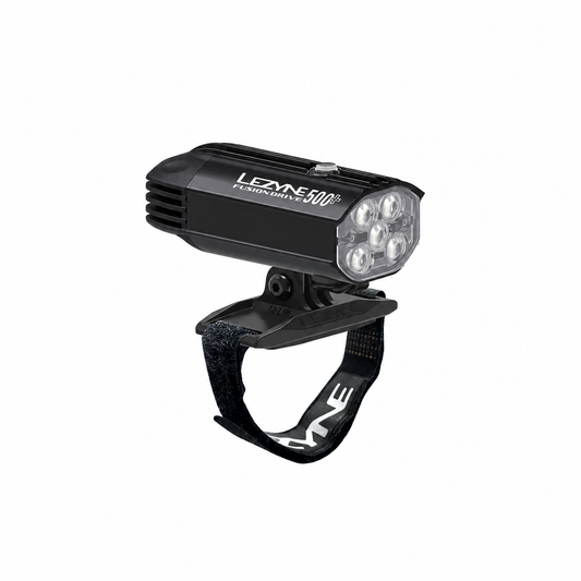 LEZYNE HELMET FUSION DRIVE 500+ Frontleuchte — Produktansicht auf weißem Hintergrund