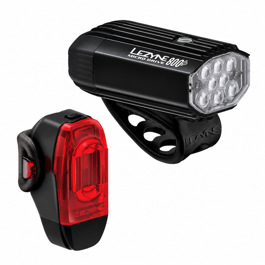 Éclairages Avant et Arrière LEZYNE MICRO DRIVE 800 / KTV DRIVE+ — vue produit sur fond blanc