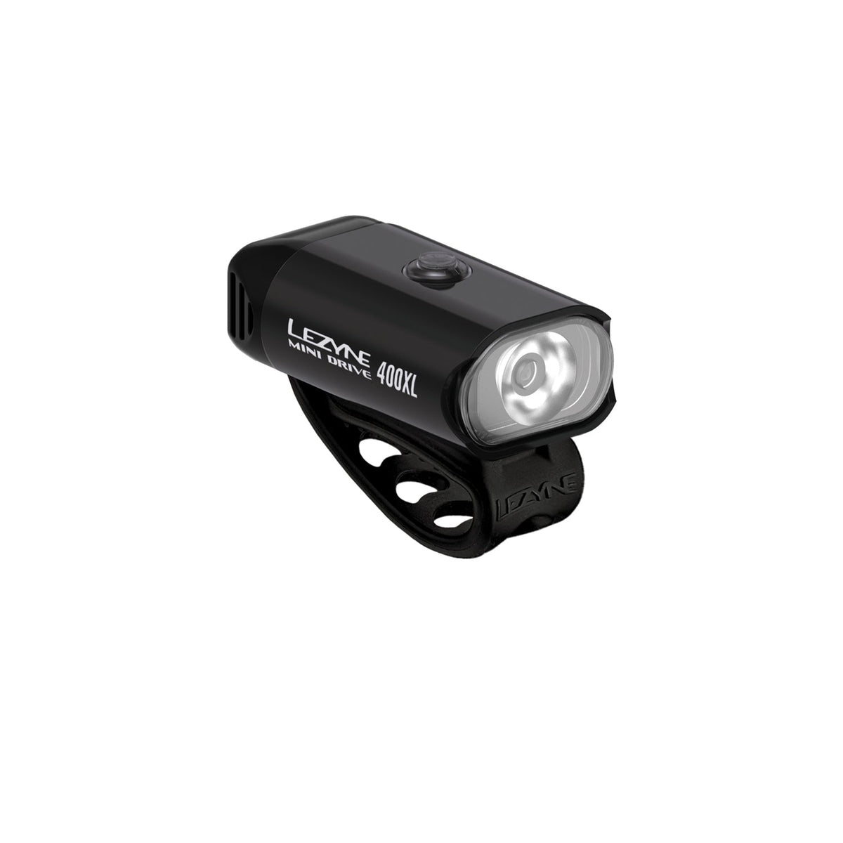 Éclairage Avant LEZYNE MINI DRIVE 400XL — fixation fermée, vue de trois quarts