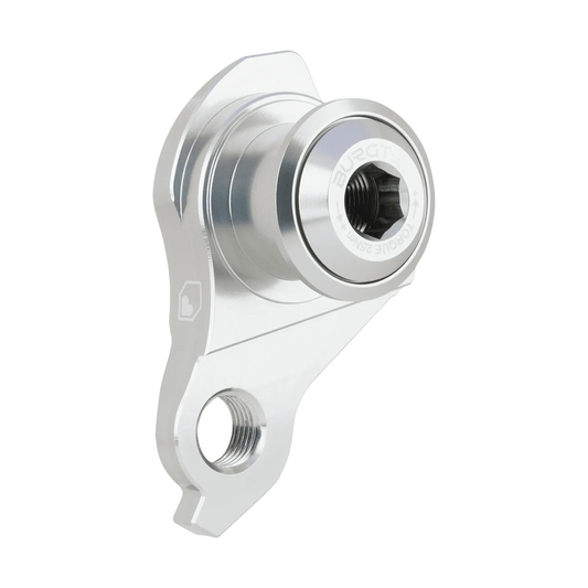 Patte de Dérailleur BURGTEC UDH Argent — vue produit sur fond blanc