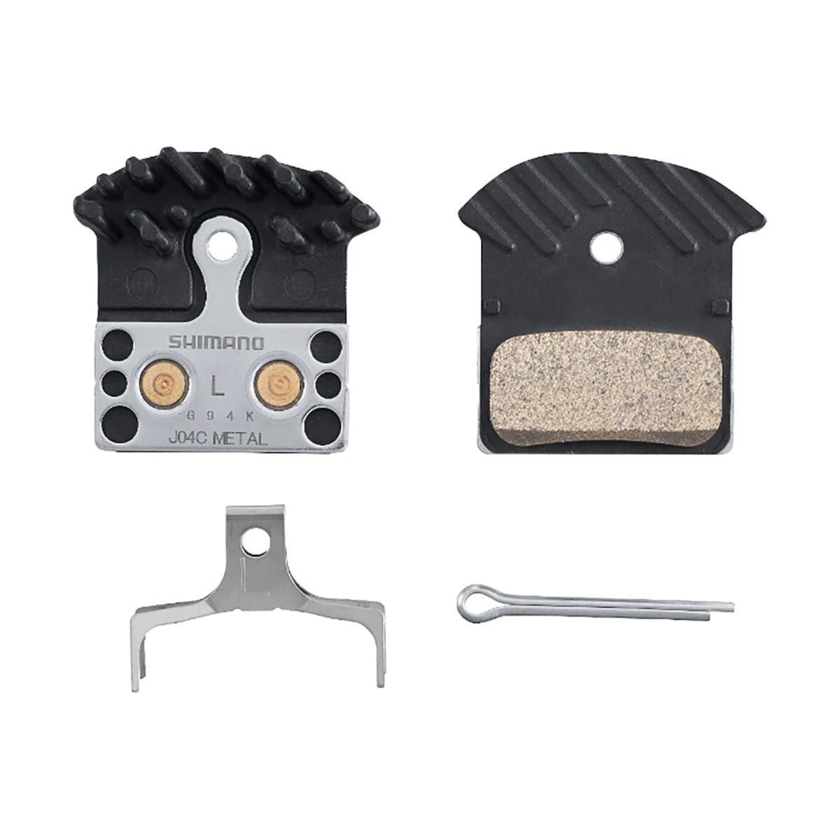 Metallische SHIMANO J04C Ice Tech Bremsbeläge für XTR/XT/SLX/Deore — Hauptansicht