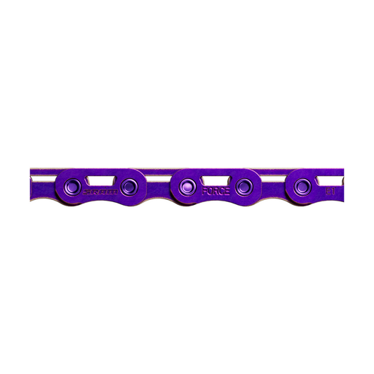 Chaîne 12/13V SRAM FORCE E1 Flattop Purple — photo produit sur fond blanc