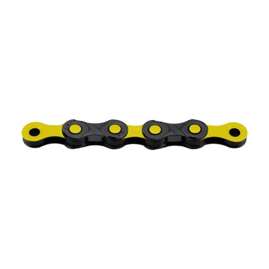 Chaîne 12V KMC DLC12 Noir/Jaune — photo produit sur fond blanc