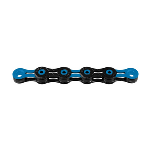 KMC 10-fach-Kette DLC10 Schwarz/Blau — Produktfoto auf weißem Hintergrund