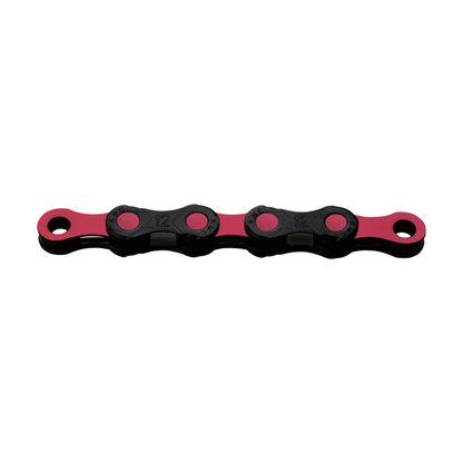 KMC 12-fach-Kette DLC12 Schwarz/Rosa — Produktfoto auf weißem Hintergrund