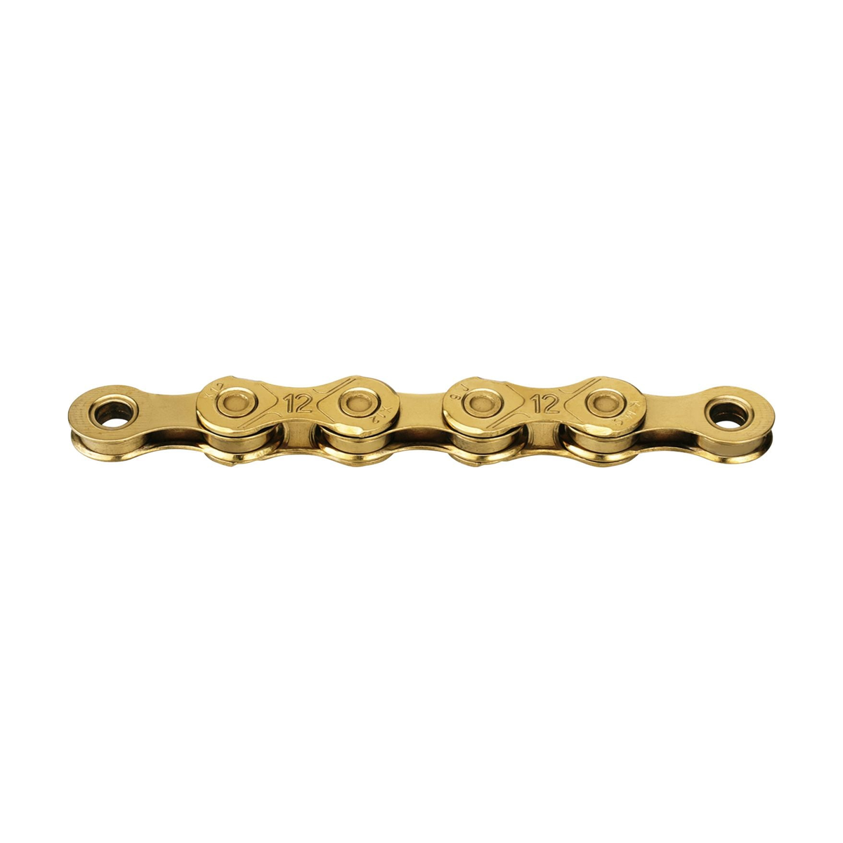 KMC X12 12-fach-Kette Waxed Ti-N Gold — Produktfoto auf weißem Hintergrund