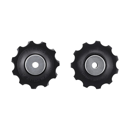 10-fach-Schaltröllchen für SHIMANO DEORE M6000 Schaltwerk mit langem Käfig, Schwarz — Teil vor weißem Hintergrund