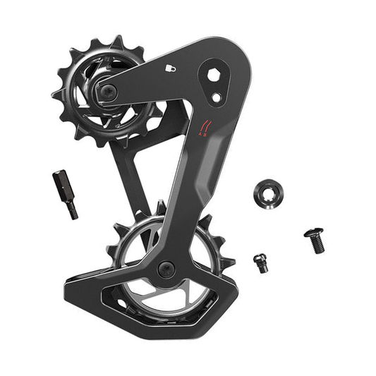 Chape de Dérailleur Arrière Complète SRAM T-TYPE EAGLE AXS Carbone — pièce sur fond blanc
