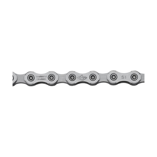 Chaîne 10/11V SHIMANO CN-LG500 Linkglide E-Bike Rated — photo produit sur fond blanc