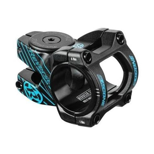 Vorbau REVERSE COMPONENTS BLACK ONE D-2 Schwarz/Blau — Hauptansicht auf weißem Hintergrund