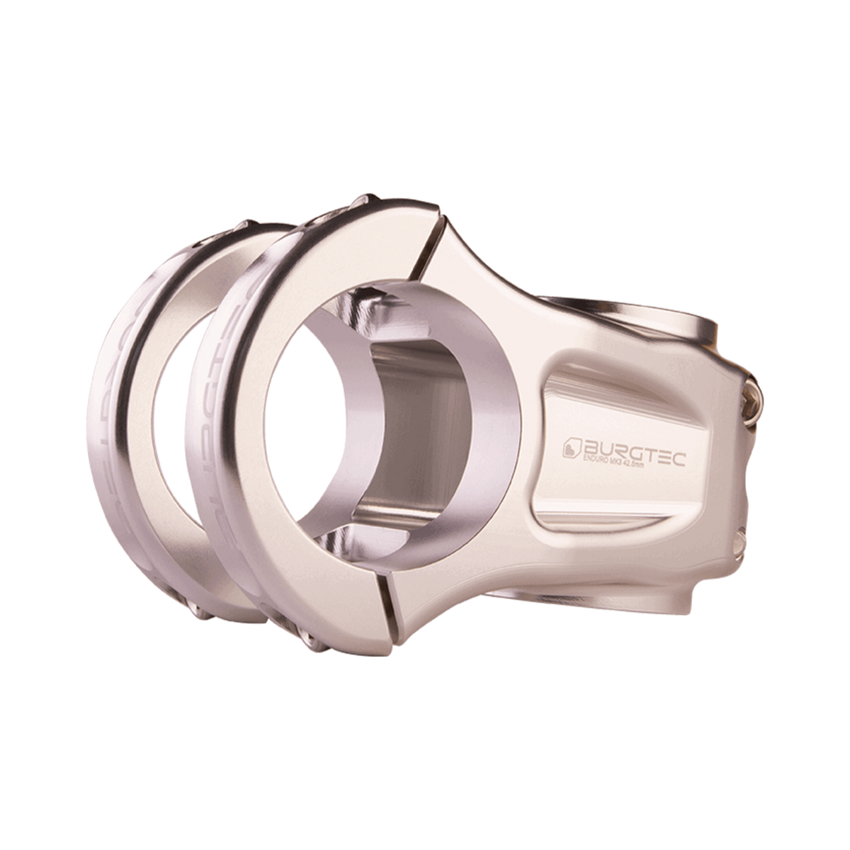 Vorbau BURGTEC ENDURO MK3 Silber — Hauptansicht auf weißem Hintergrund