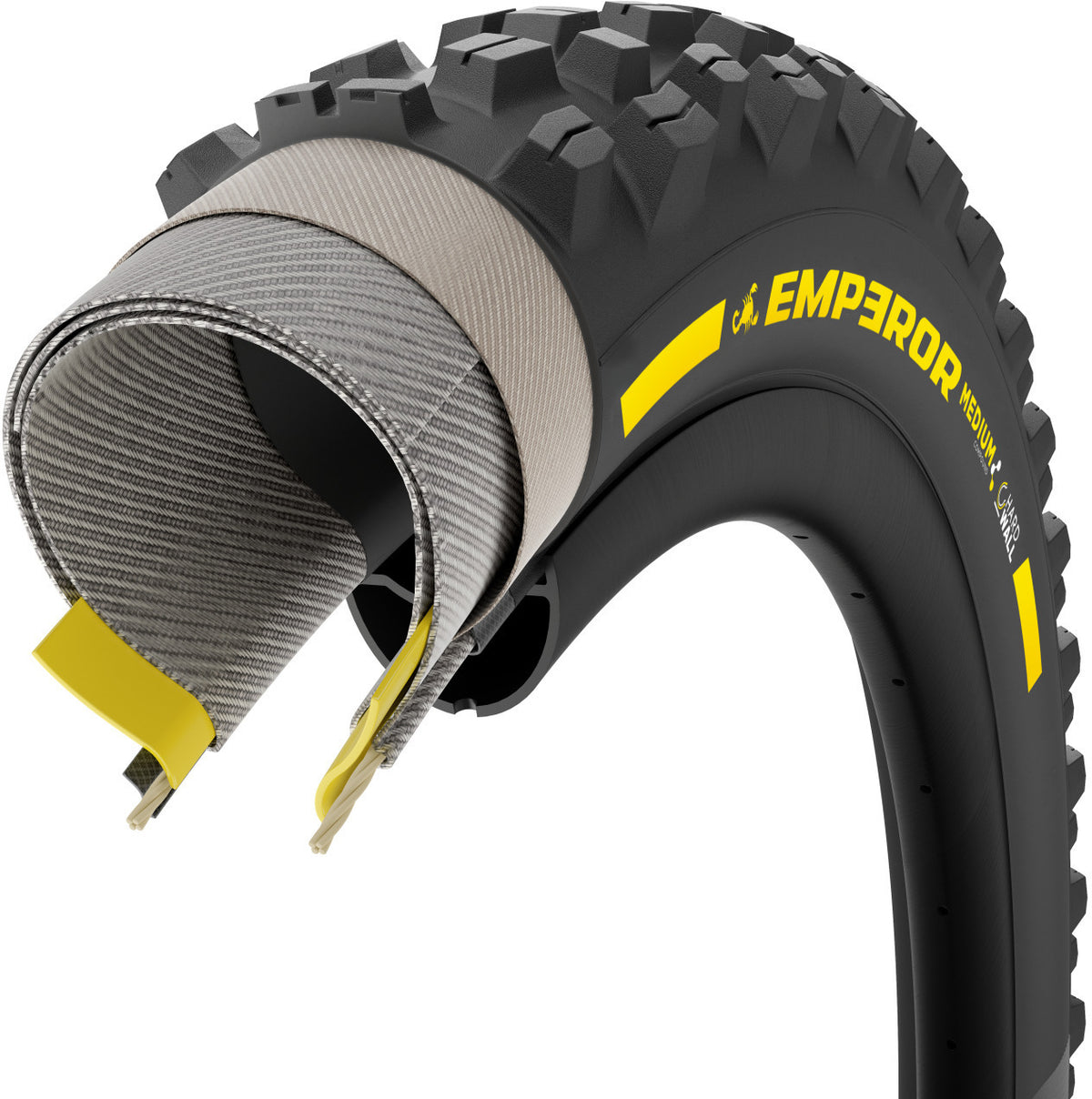 Pneu PIRELLI SCORPION EMPEROR 29x2.50 Supersoft DH+Wall Tubeless Ready Souple Noir/Jaune Team Edition