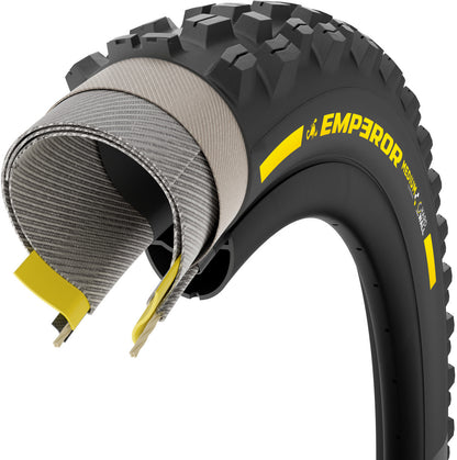 Pneu PIRELLI SCORPION EMPEROR 29x2.50 Supersoft DH+Wall Tubeless Ready Souple Noir/Jaune Team Edition