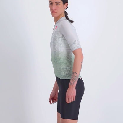 Trikot CASTELLI CLIMBER'S 2.0 W Damen Kurzarm Grau/Grün