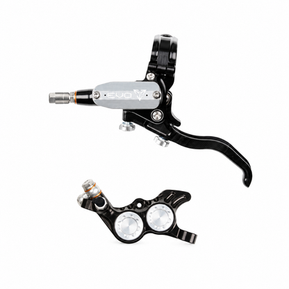 Frein HOPE TECH 4 EVO GR4 Noir/Argent — levier et étrier sur fond blanc