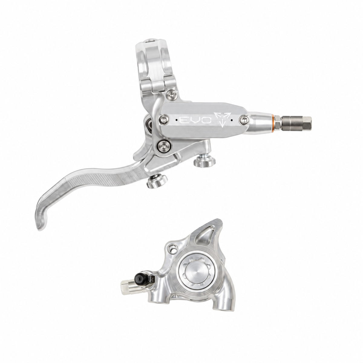 Frein HOPE TECH 4 EVO X2 FM Argent/Argent — levier et étrier sur fond blanc