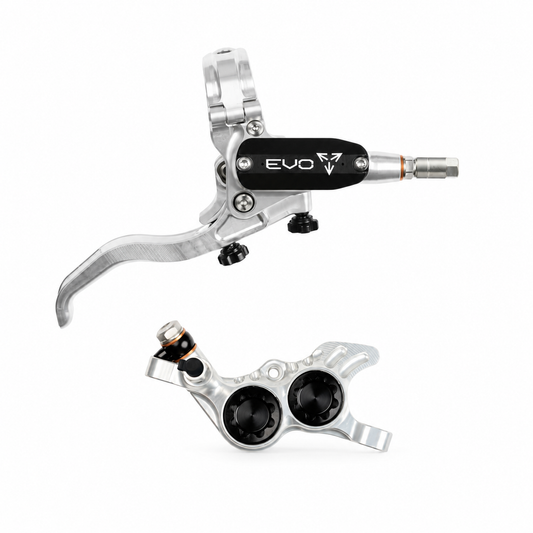 Frein HOPE TECH 4 EVO GR4 Argent/Noir — levier et étrier sur fond blanc