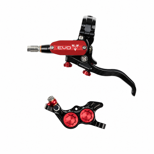 Frein HOPE TECH 4 EVO GR4 Noir/Rouge — levier et étrier sur fond blanc