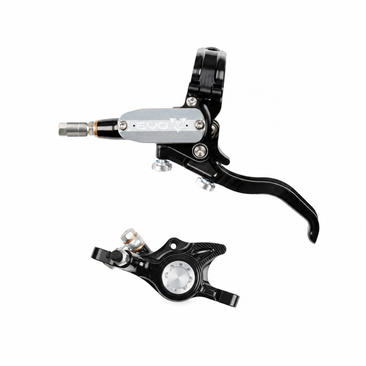 Frein HOPE TECH 4 EVO X2 PM Noir/Argent — levier et étrier sur fond blanc