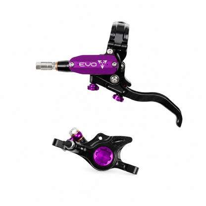 Frein HOPE TECH 4 EVO X2 PM Noir/Violet — levier et étrier sur fond blanc