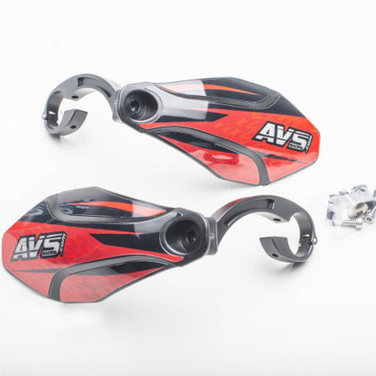 Protège Mains AVS KIT DECO Patte Alu Noir/Rouge