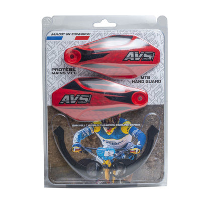Protège Mains AVS KIT DECO Patte Alu Noir/Rouge